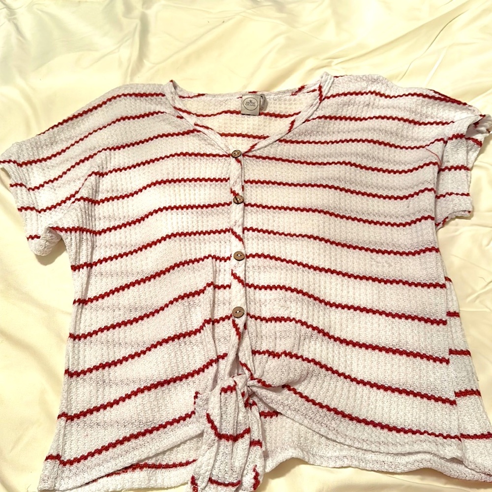 Striped button down blouse